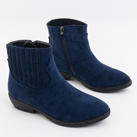 navy suede flat ankle boots