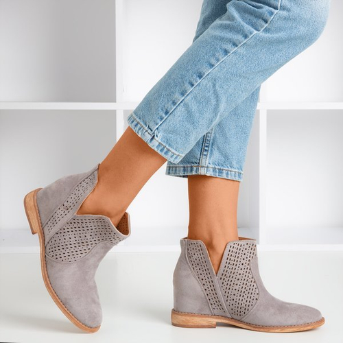 grey cowboy ankle boots