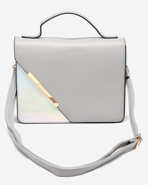 Ladies' gray small bag with a holographic insert Accessories pigeon