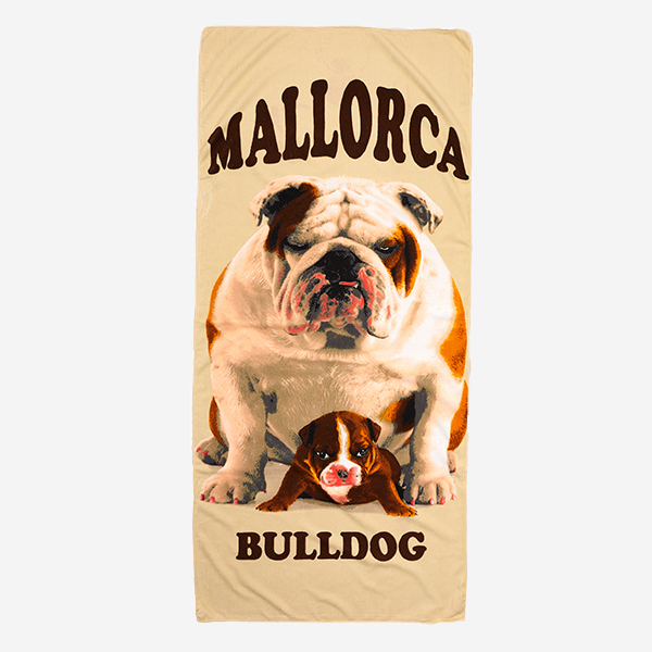 Beige large bulldog beach towel - Accessories