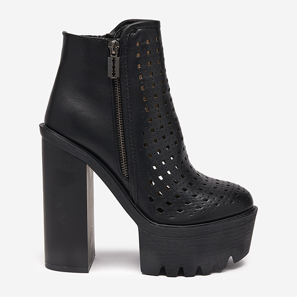 Black openwork women's boots on the Elangel-Footwear post