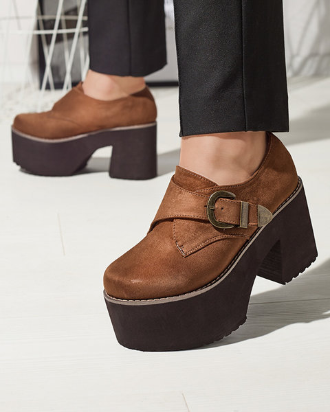 Brown women's high heeled half shoes Kiacca- Footwear
