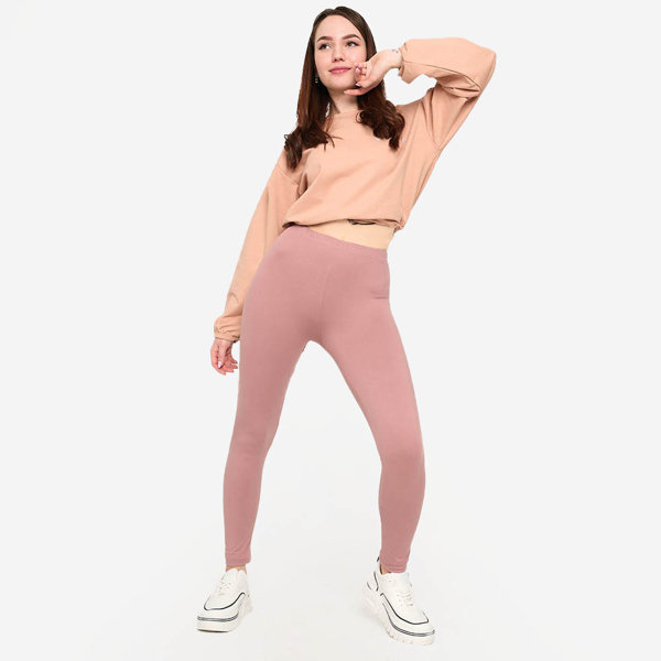 Dark pink women's leggings - Clothing