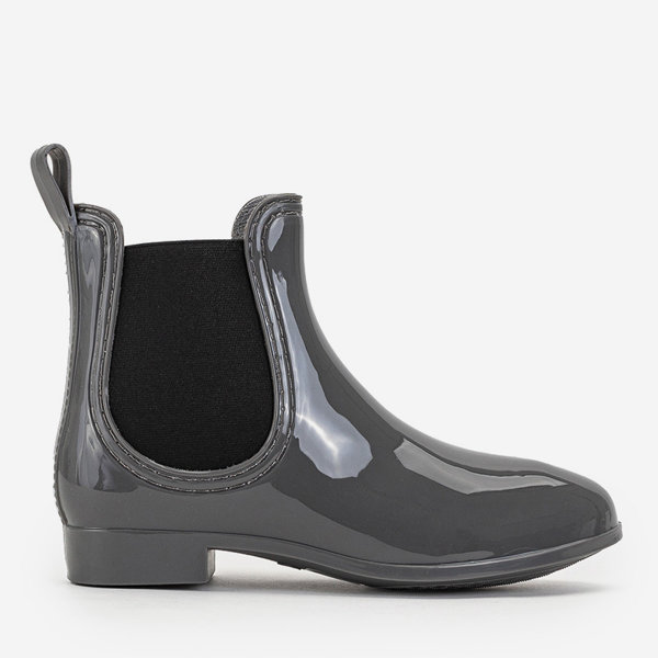 Gray women's ankle boots, lacquered Rajenso - Footwear