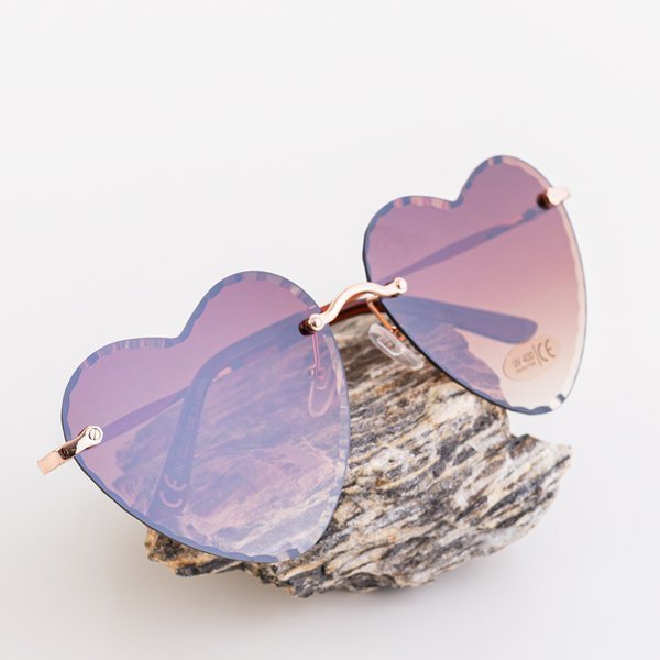 Heart-shaped brown women's sunglasses - Glasses