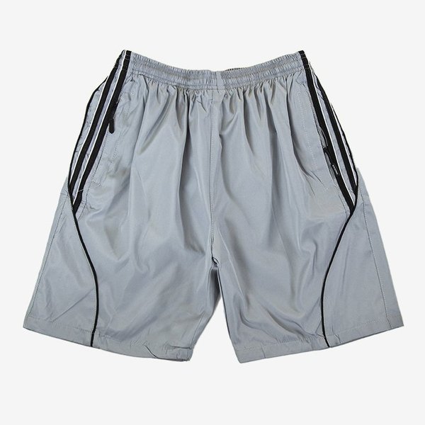 Light gray men's shorts with stripes - Clothing