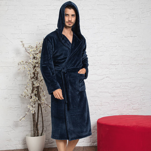 Men's navy blue bathrobe - Clothing