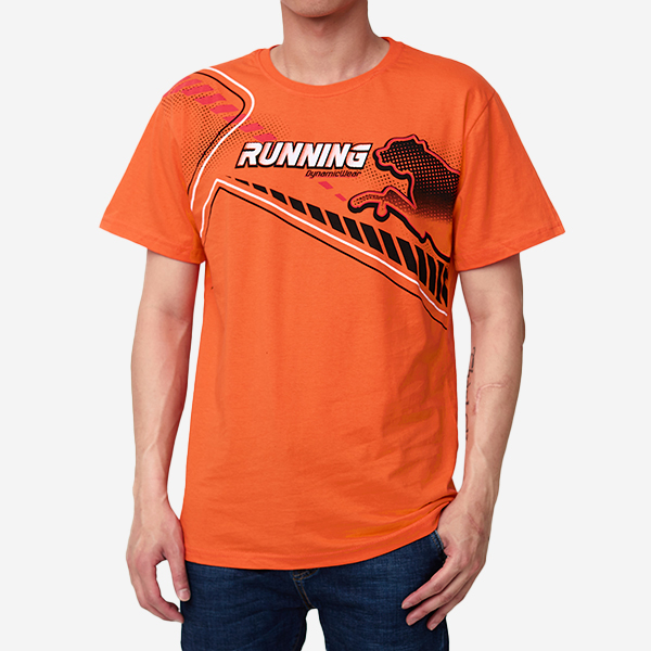 Men's orange print t-shirt - Clothing