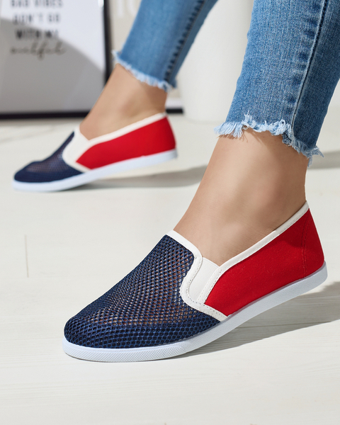 Navy blue and red women's slip on Dublin - Footwear
