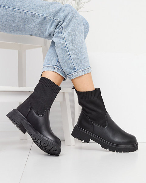 OUTLET Black women's boots with elastic upper Wanddy- Footwear