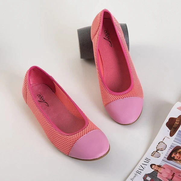 OUTLET Dark pink women's fabric ballerinas Manolita - Footwear