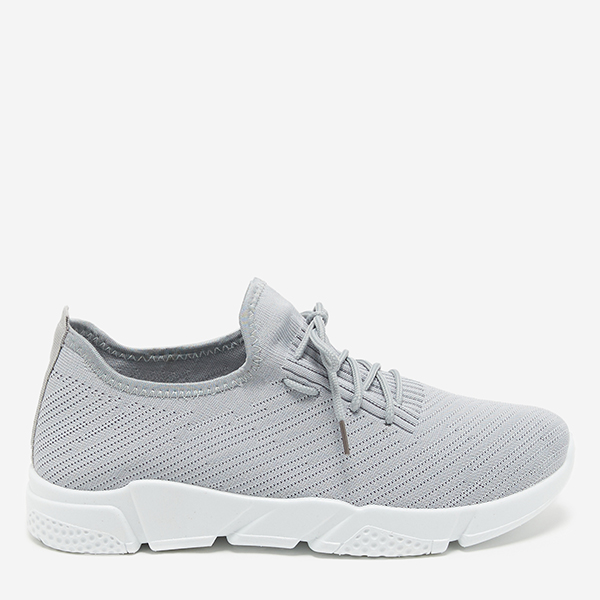 OUTLET Light gray men's textile sports shoes Apoko - Footwear
