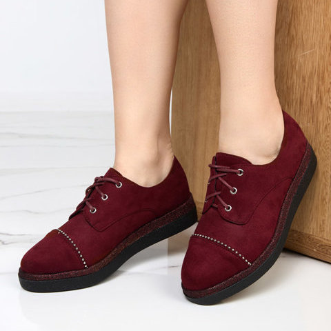 Women's burgundy low shoes Rilly - Footwear