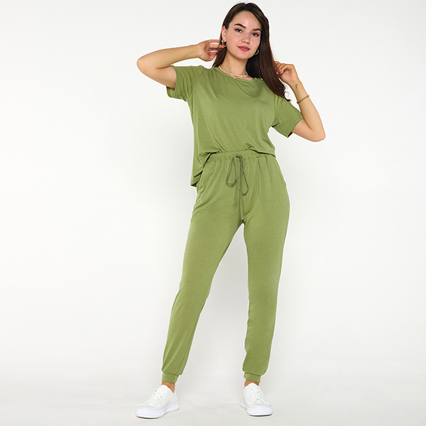Women's green sports tracksuit set - Clothing
