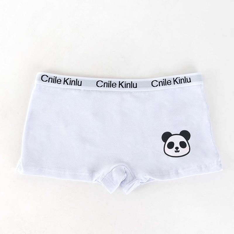Women's white boxer shorts with a panda - Underwear