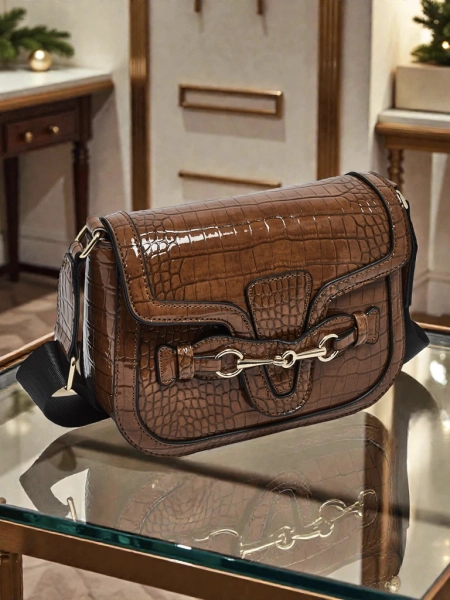 Aurora Women's Handbag Dark Brown Leather Elegant