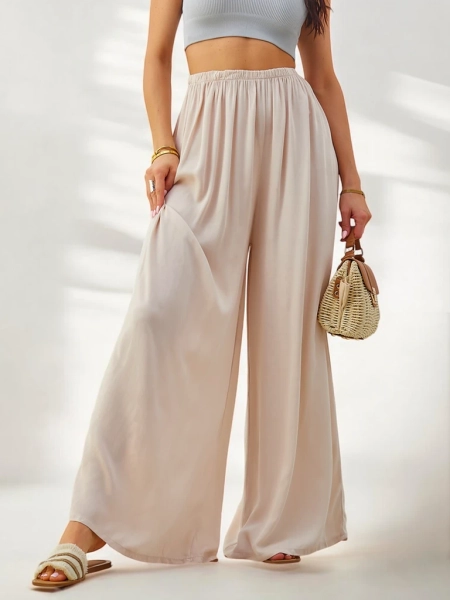 Royalfashion Viscose straight women's trousers made of fabric