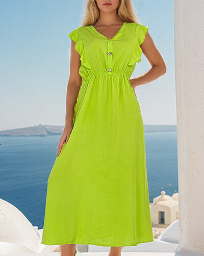 Royalfashion Women's midi dress with buttons