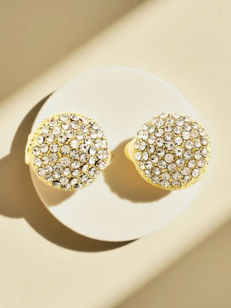 Royalfashion Women's clip-on earrings with cubic zirconia