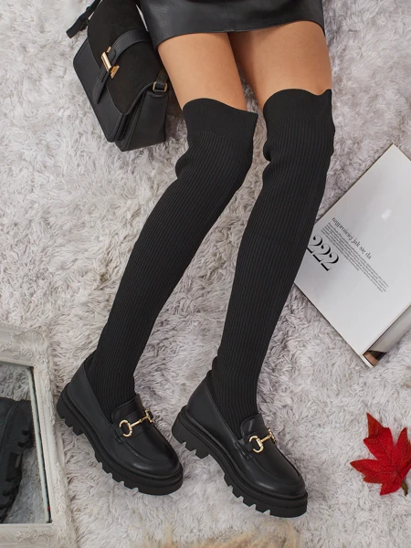 Novera Long Women's Slip-On Boots with Decoration