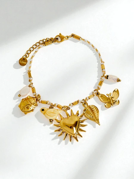 Solis Serenitas Bracelet – stainless steel and Antica-style charms