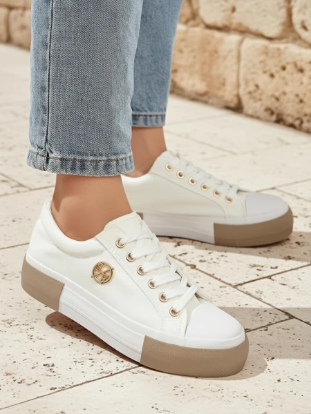 Women's white Aurelio Canvas sneakers