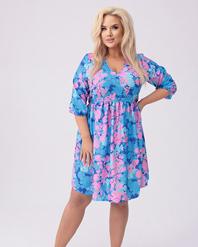 Royalfashion Women's knee-length dress with print PLUS SIZE