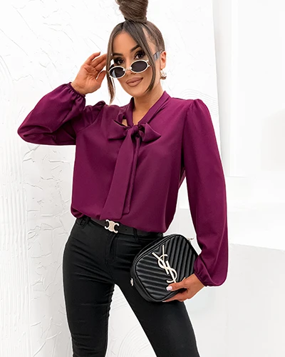 Royalfashion Women's blouse with a bow
