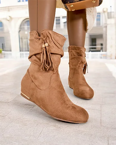 Royalfashion Eko - suede ankle boots on a hidden wedge Lovely