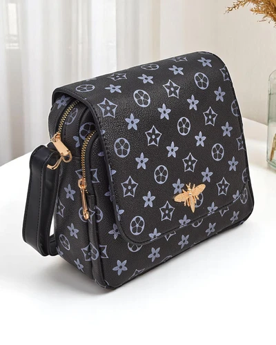 Royalfashion Square eco-leather handbag with print