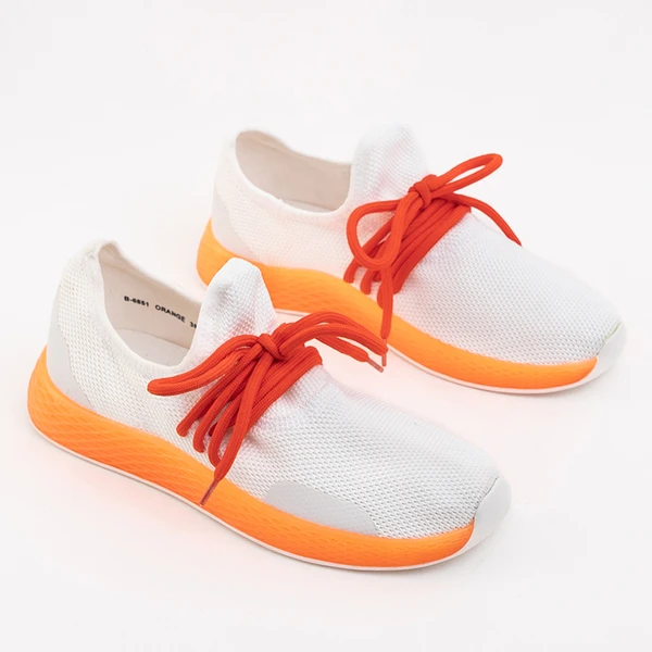 OUTLET White and orange women's sports shoes Cullena - Footwear