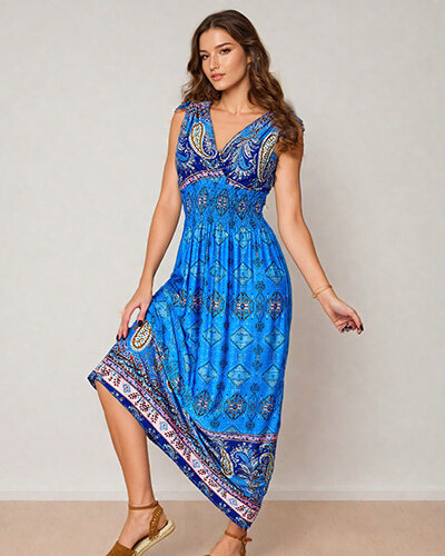 Royalfashion Women's print midi dress