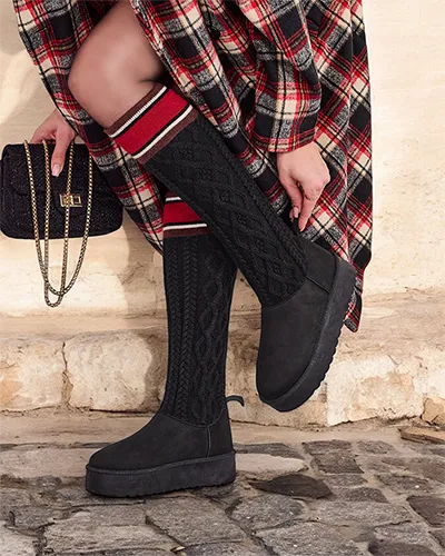 Royalfashion Women's snowboot-style boots with a sock-like shaft Kokumi