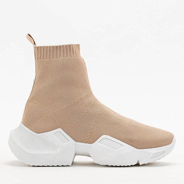 OUTLET High Fisa beige women's sports shoes - Footwear