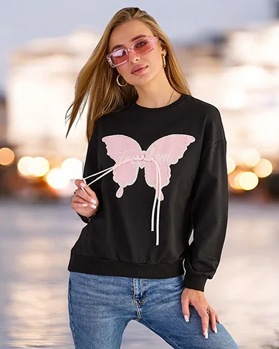 Royalfashion Women's Cotton Thin Print Sweatshirt
