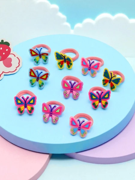 Colorful hair bands with butterflies