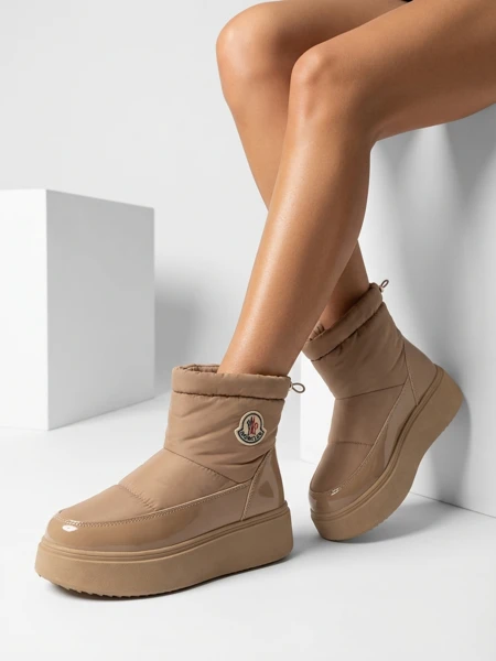 Royalfashion Women's slip-on snow boots in brown color Ademra