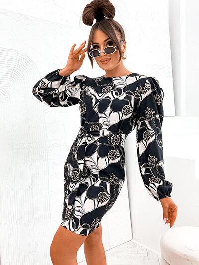 Royalfashion women's dress with decorative print