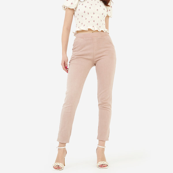 Pink women's skinny treggings - Clothing