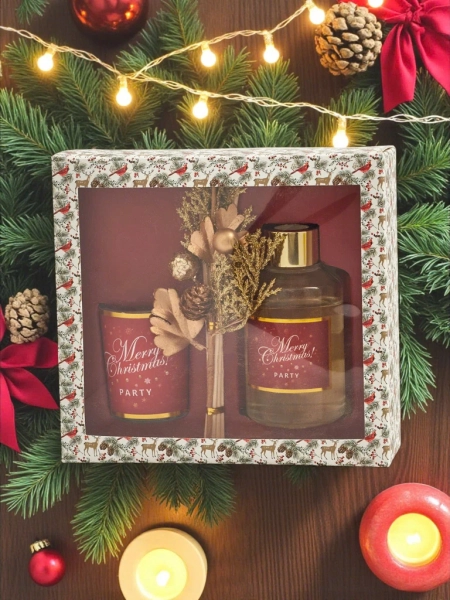 Set: Merry Christmas scented sticks and candle