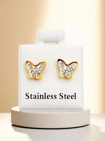 Royalfashion Women's earrings with zircons Butterflies