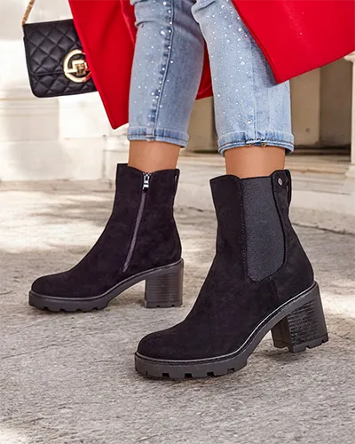 Royalfashion Eko-suede women's ankle boots on a post Weggis