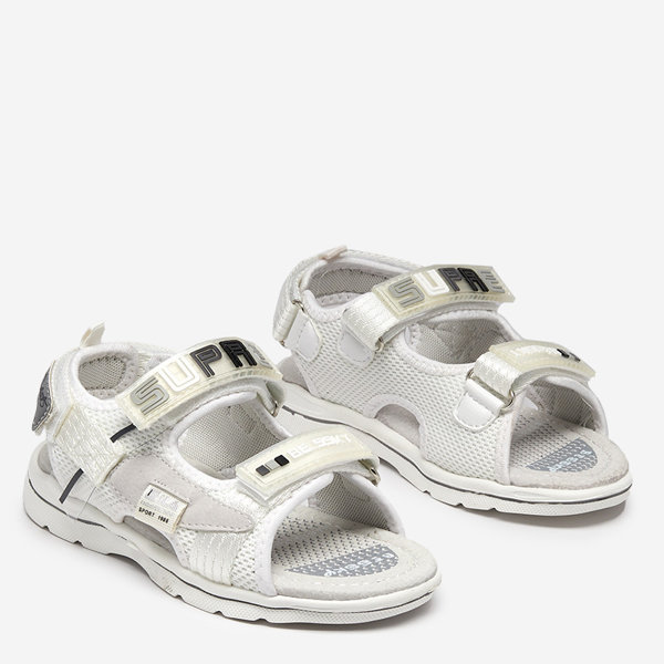 White children's sandals with Netiks patches - Footwear