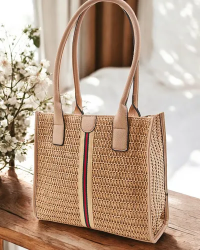 Royalfashion Large straw women's summer handbag