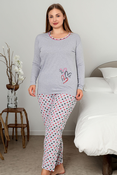 Royalfashion Women's Cotton 2-Piece Polka Dot Pajama PLUS SIZE