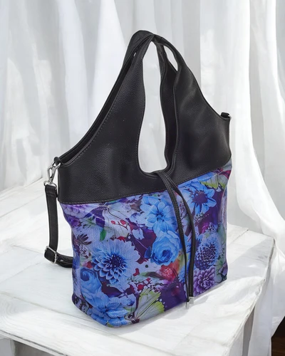 Royalfashion Large eco-leather bag with flowers