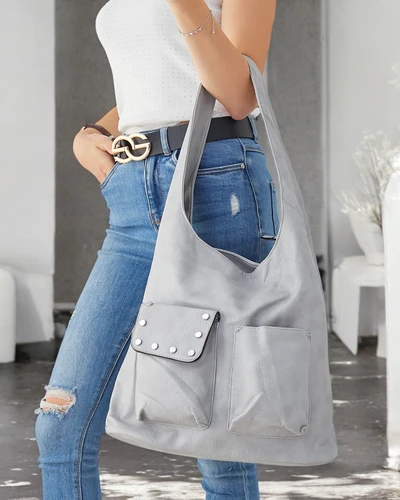 Royalfashion Women's handbag made of eco-leather with pockets on the front