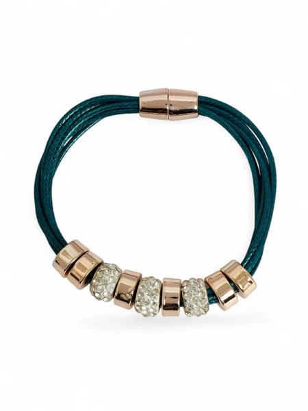 Women's bracelet with beads and cubic zirconia