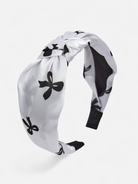 Royalfashion Satin Headband with Braid and Print