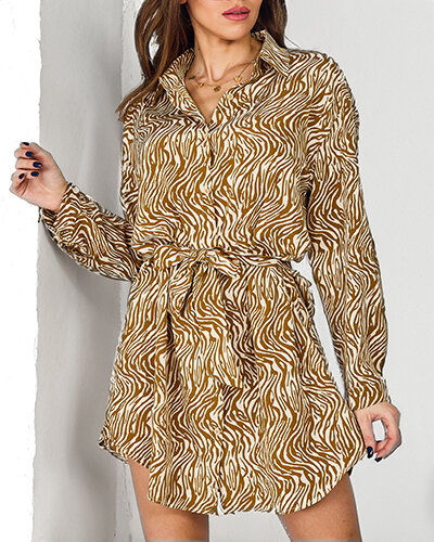Royalfashion women's mini dress in a'la zebra pattern